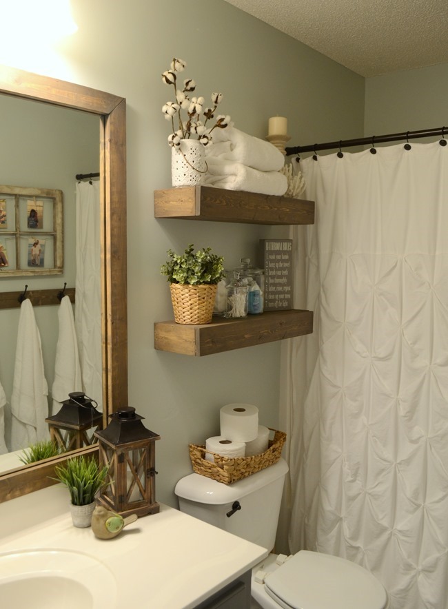 rustic floating shelves