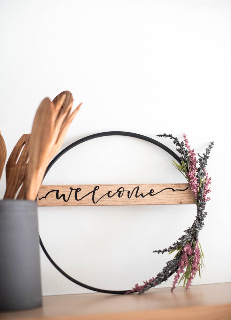 modern hoop wreath