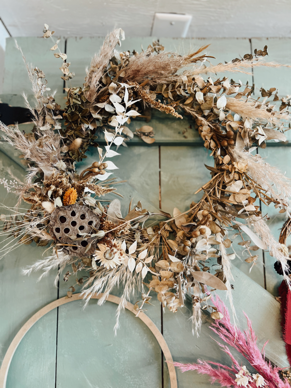 boho dried flower wreath