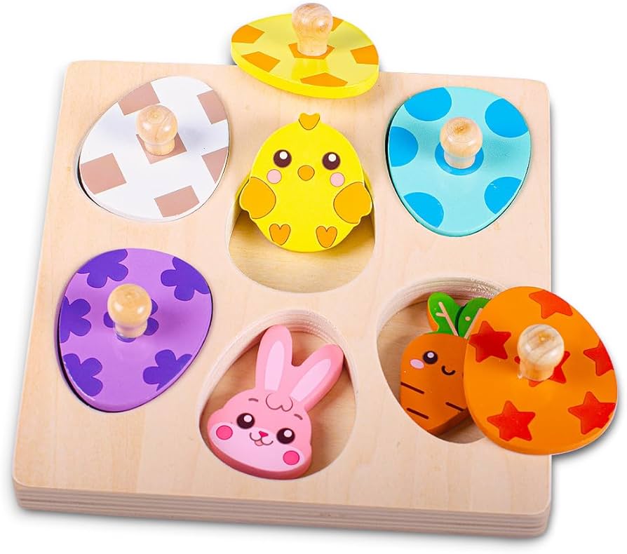toddler wooden puzzle basket