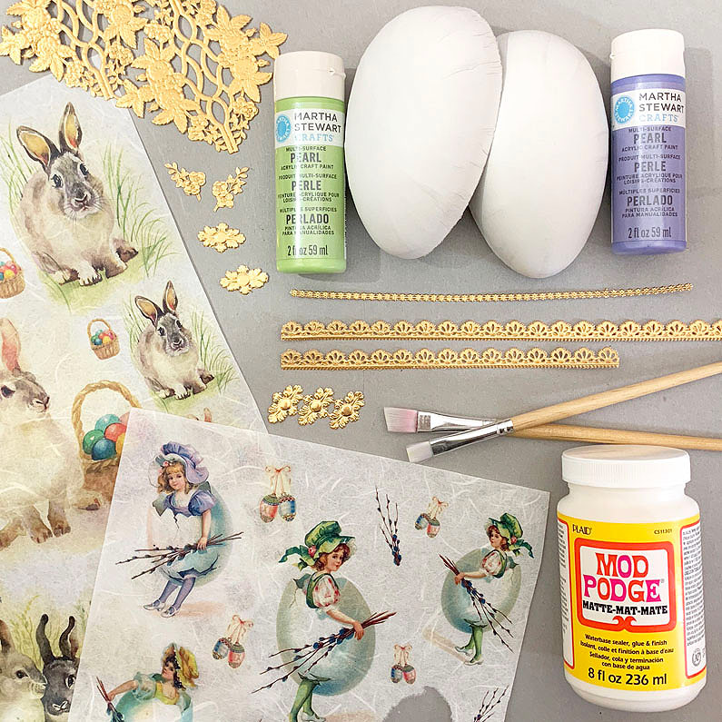 decoupage easter tins