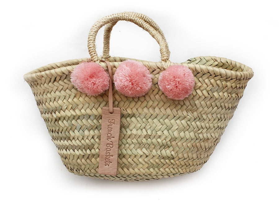 pom pom wicker basket