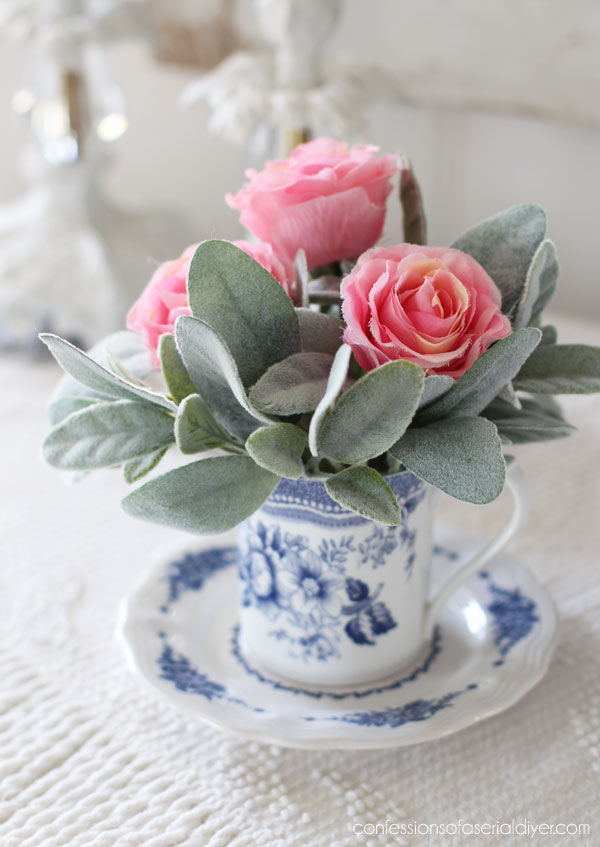 teacup flower arrangement