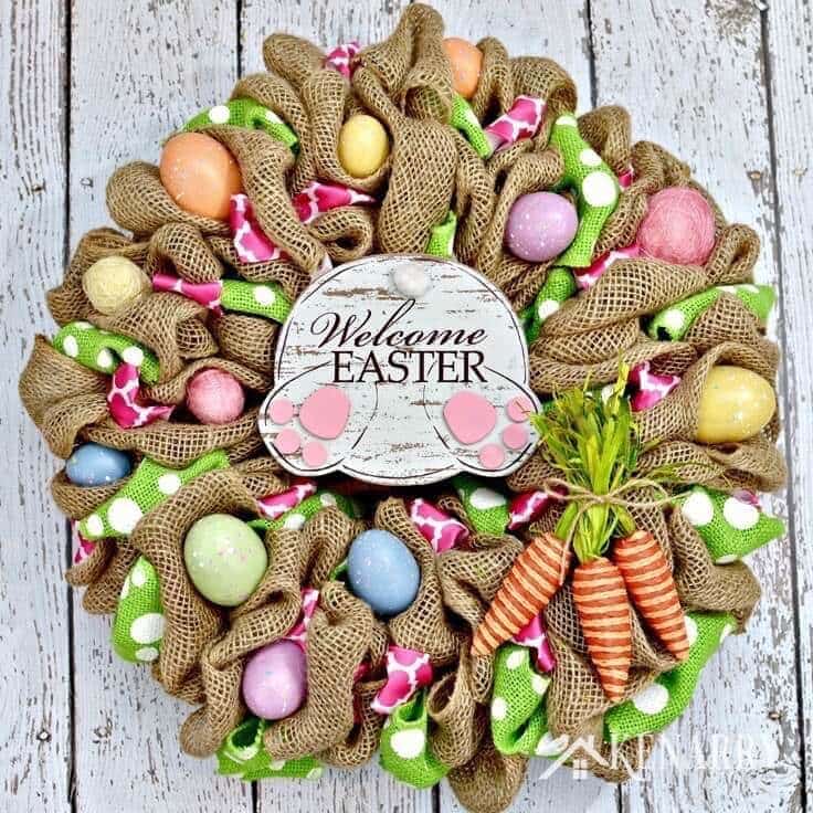 burlap bunny wreath