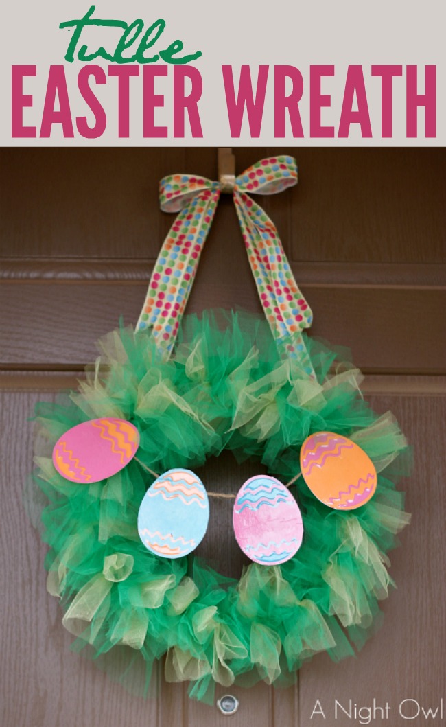tulle easter wreath
