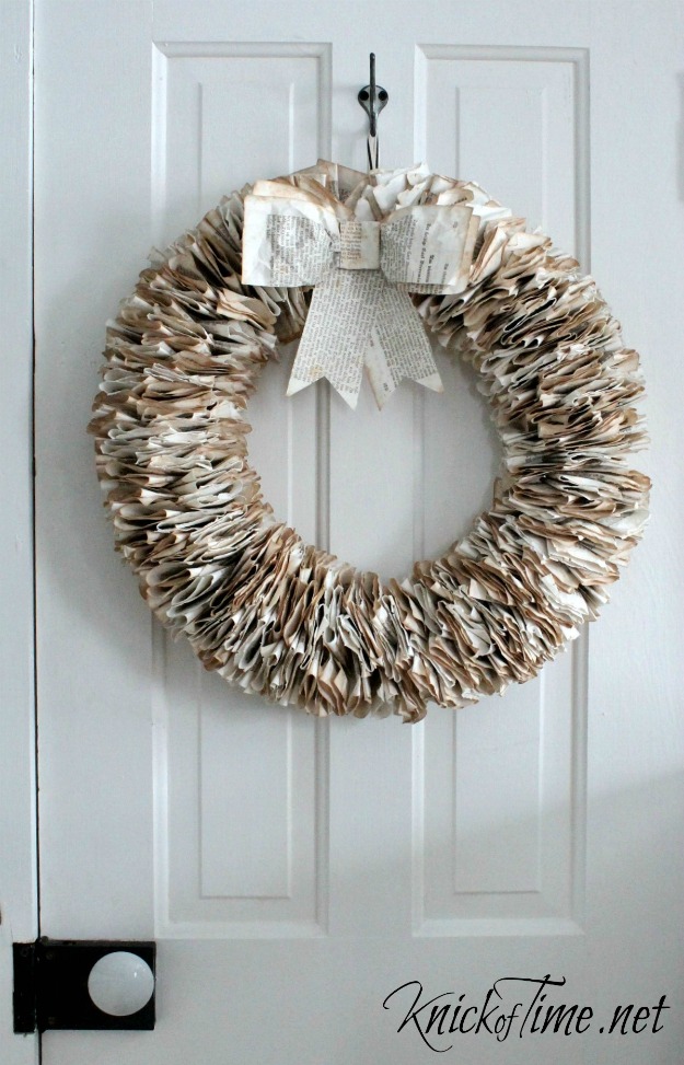 book page wreath