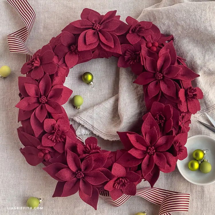 felt flower wreath