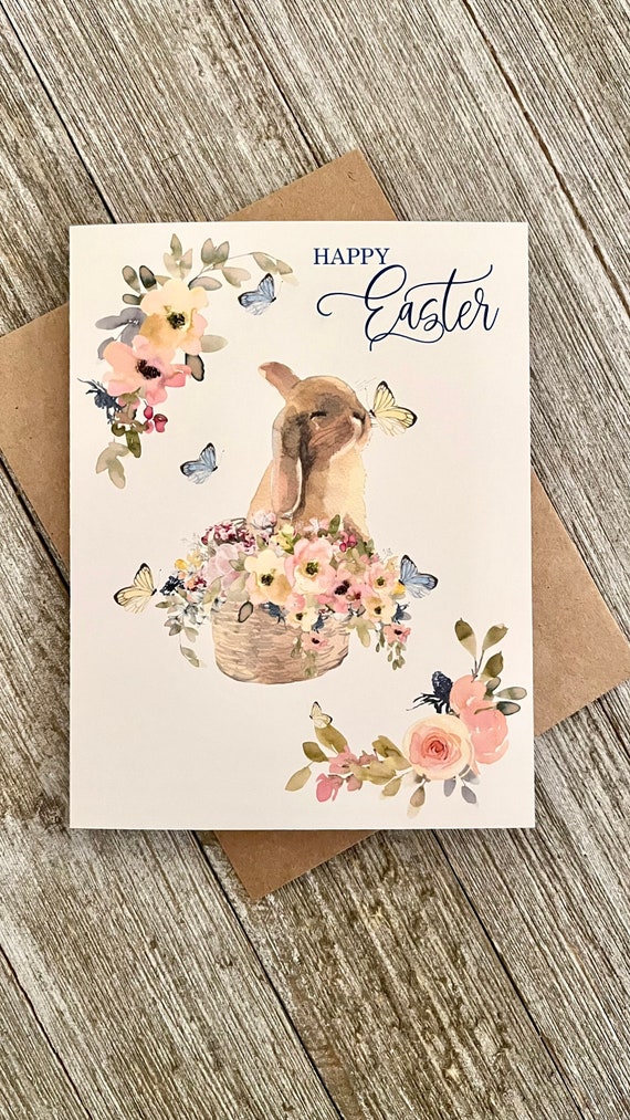 watercolor bunny card