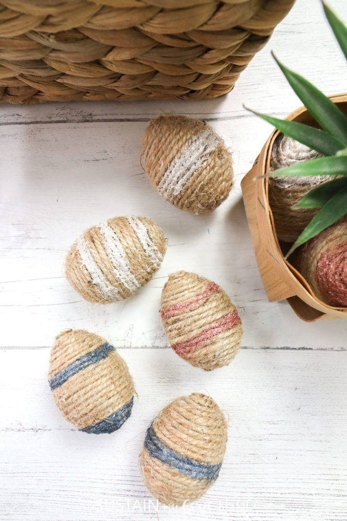 twine wrapped easter eggs