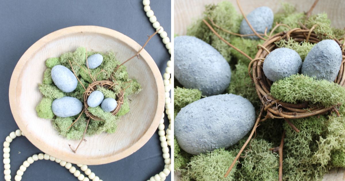 faux concrete easter eggs