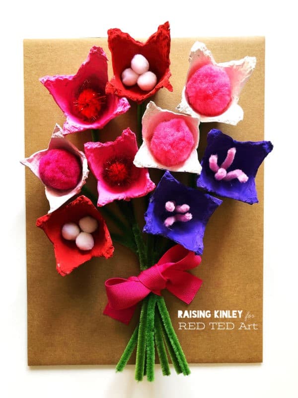 egg carton flowers