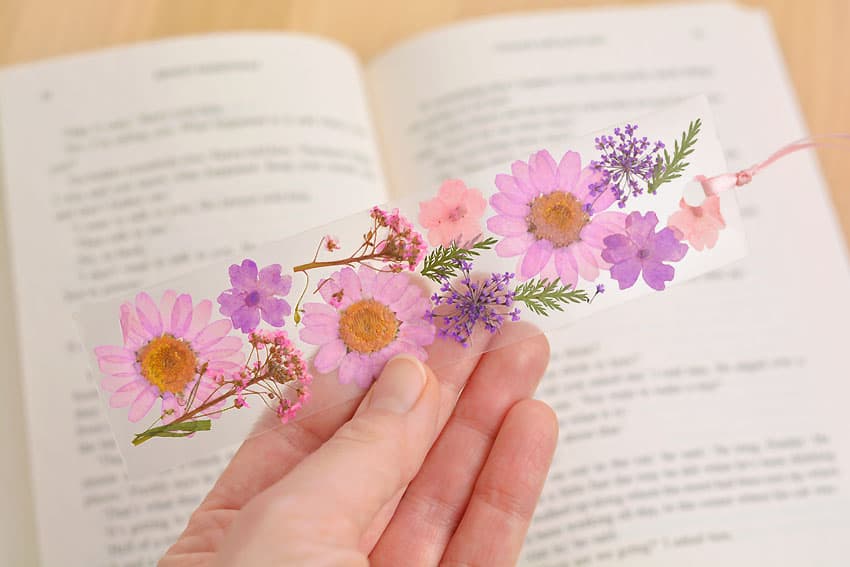 pressed flower bookmark