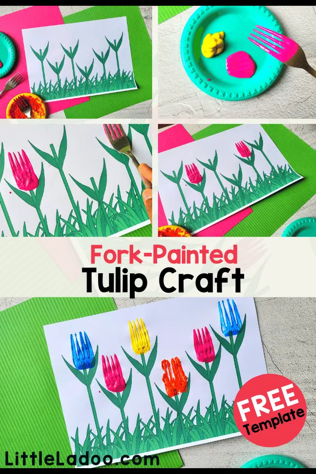 fork painted tulips