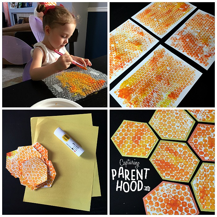 bubble wrap beehive craft