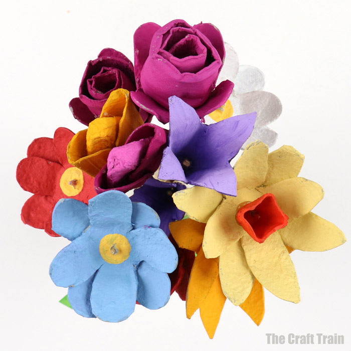 egg carton flowers