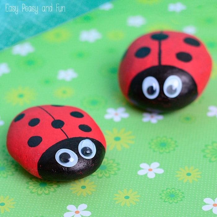 painted ladybug rocks