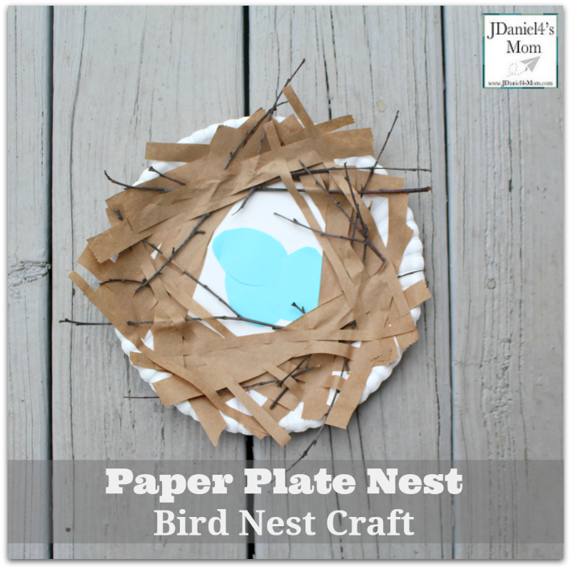 paper plate bird nest craft