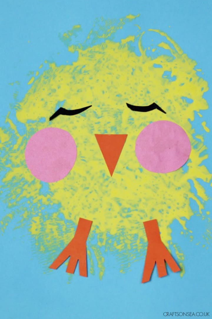 sponge painted chicks