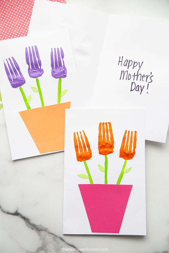 fork painted flower craft