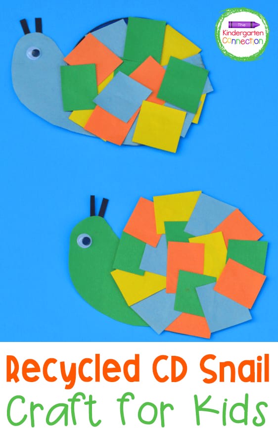 recycled CD snail craft