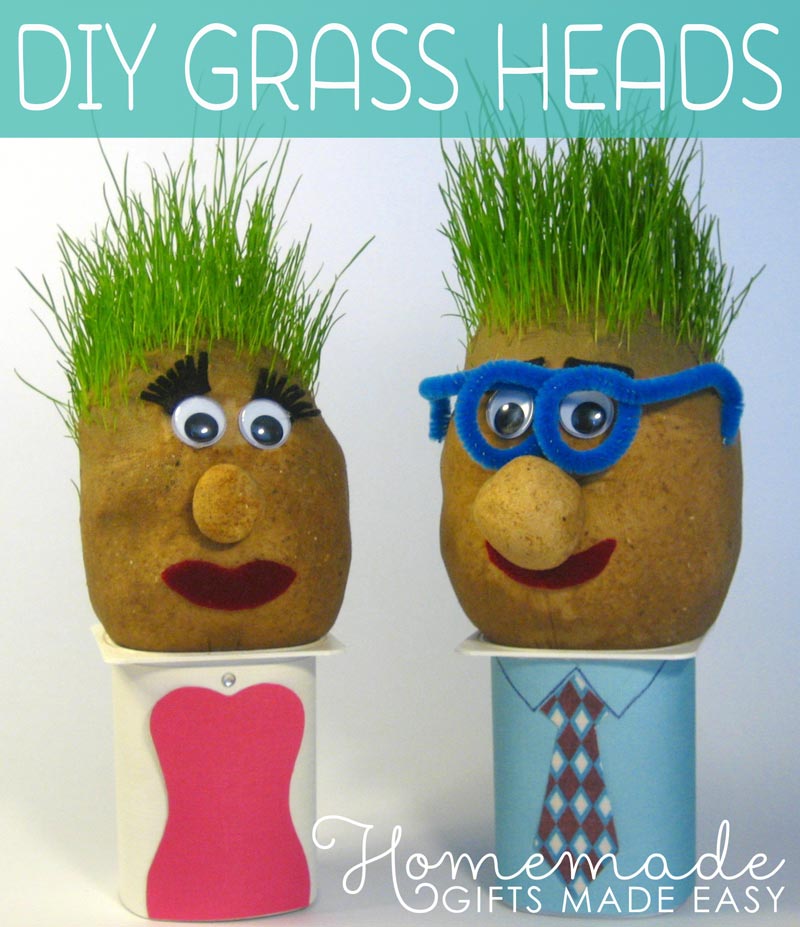 grass head cups craft