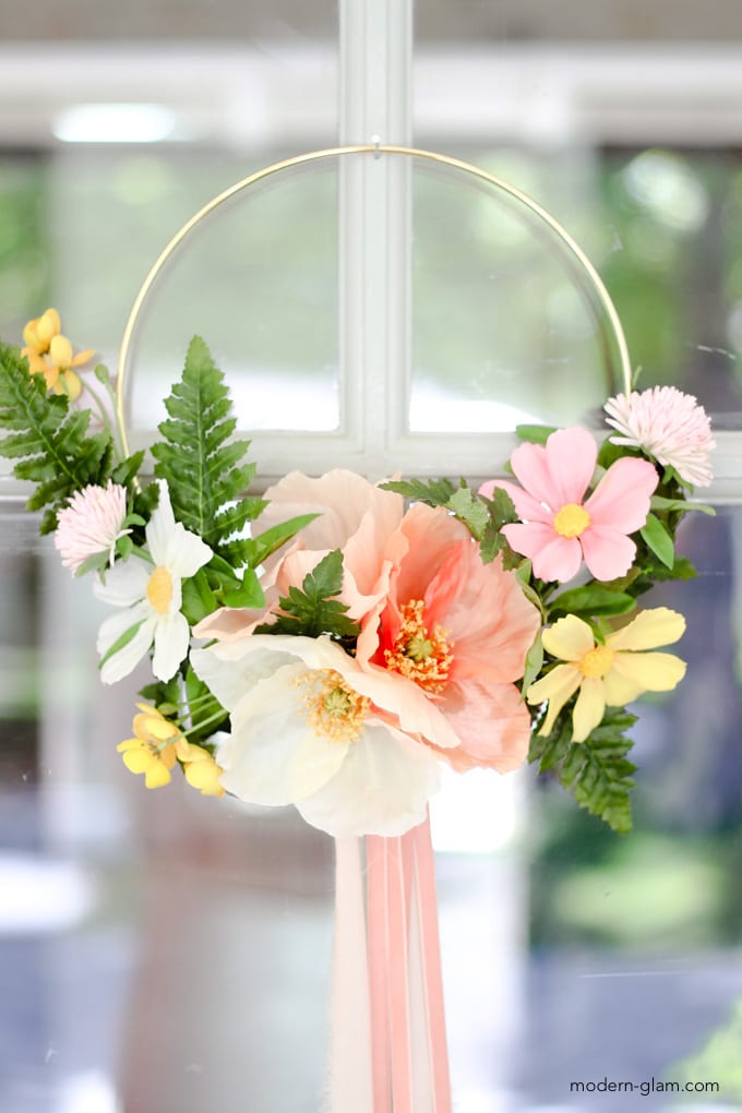 wildflower hoop wreath