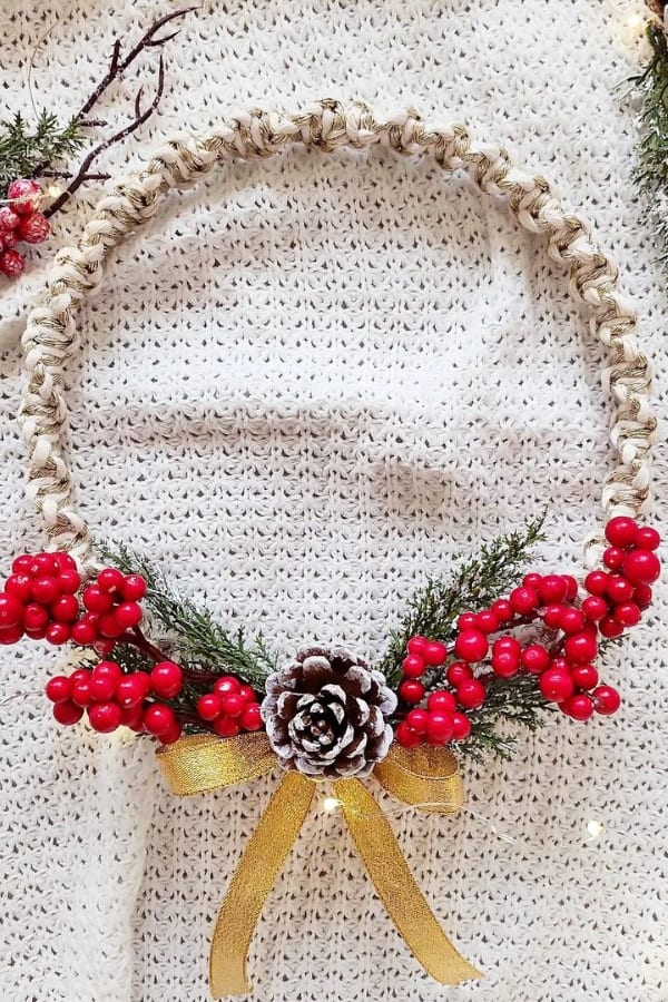 macrame floral wreath