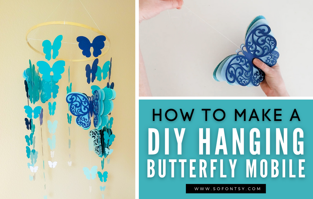 hanging butterfly mobile