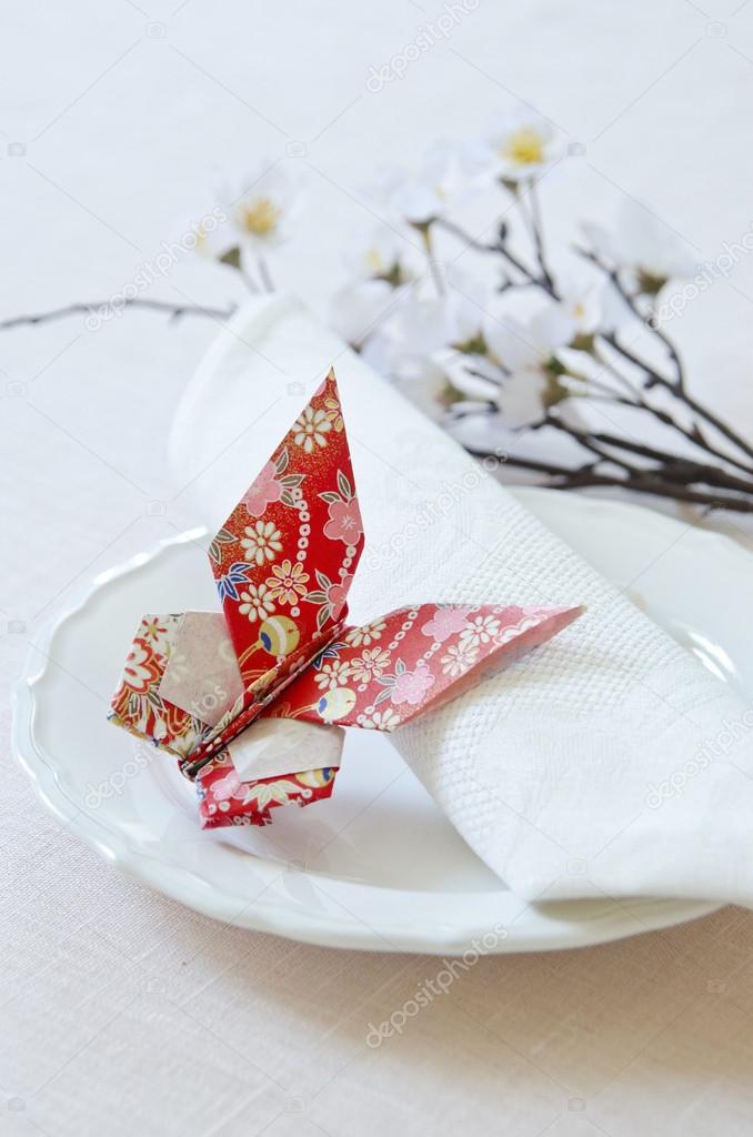 origami butterfly table setting