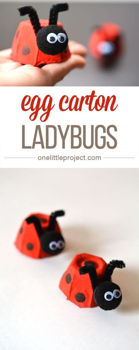egg carton ladybugs