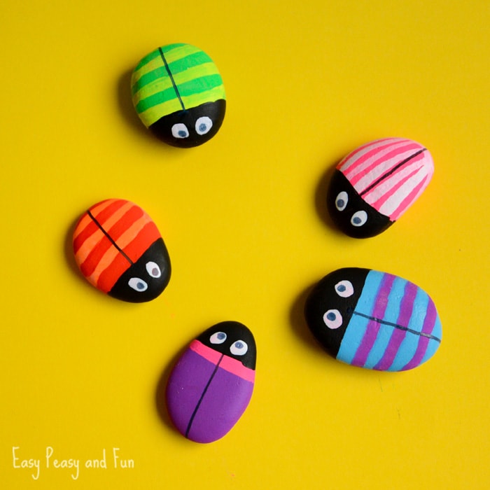 painted rock bugs