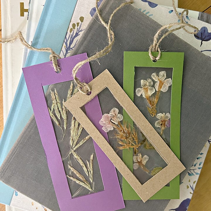 pressed flower bookmark