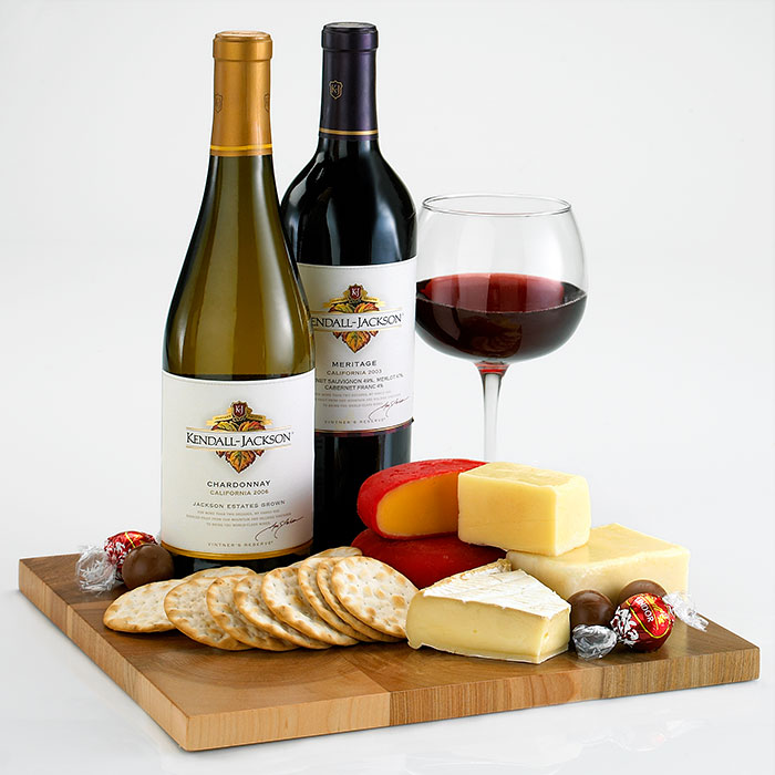 wine and cheese gift basket