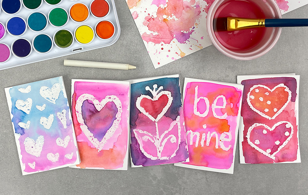 watercolor resist card