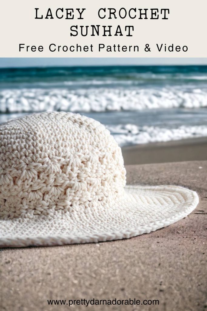 crochet wide brim sun hat