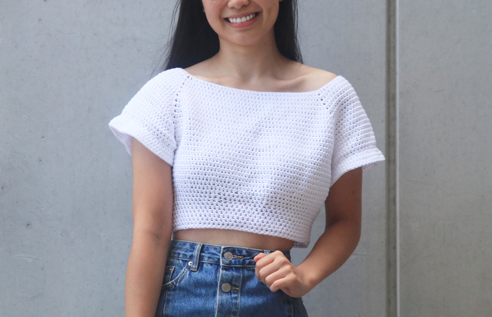 crochet off-shoulder top