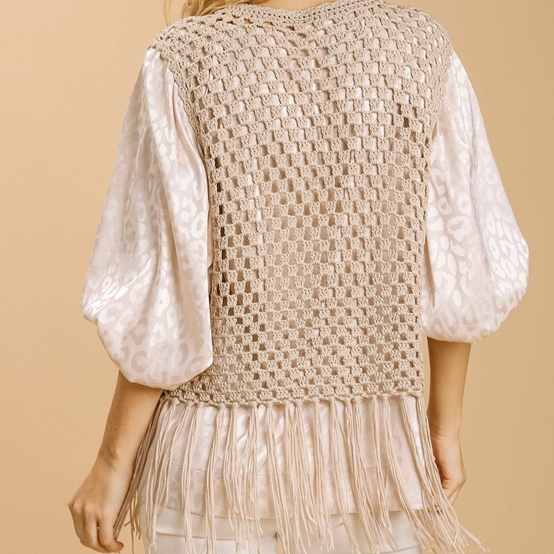 crochet color block vest