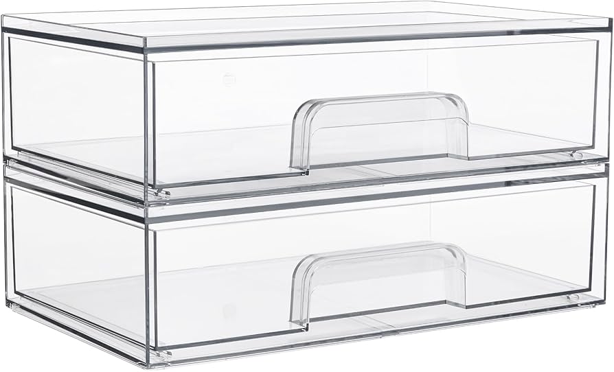 clear acrylic storage bins