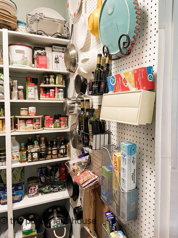 cupboard pegboard organizer