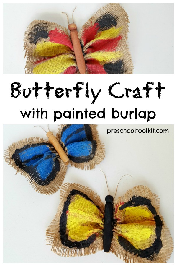 painted burlap butterfly