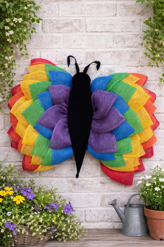 layered burlap butterfly