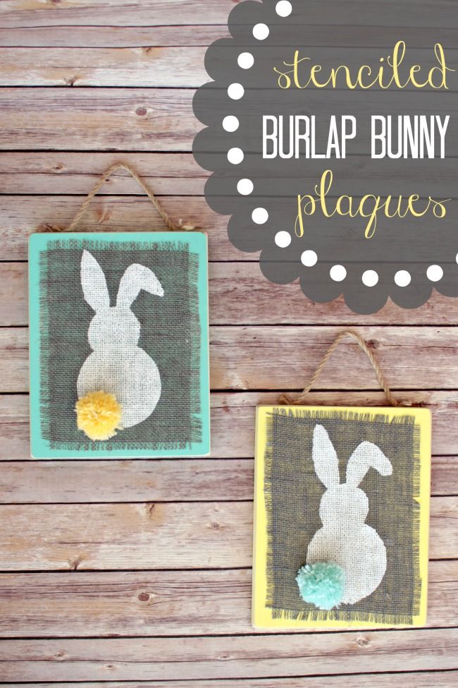 stenciled burlap decor