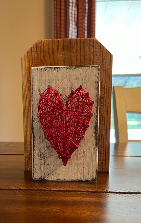 rustic heart string art