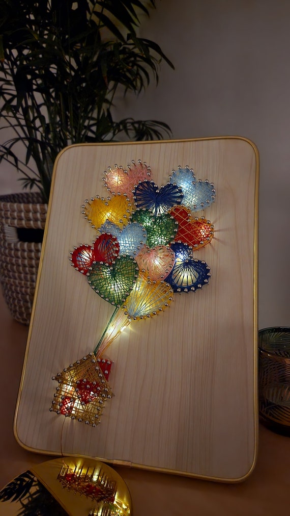 ombre string art heart