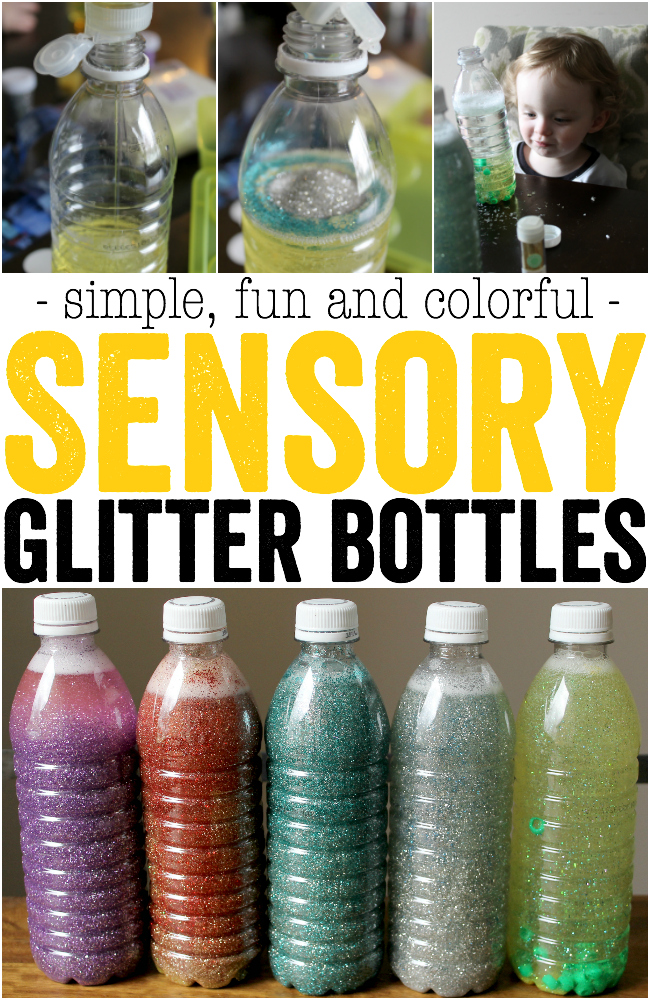 glitter plastic bottle craft