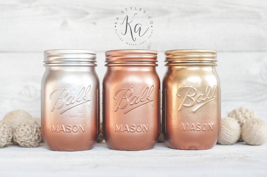 ombre spray paint mason jar