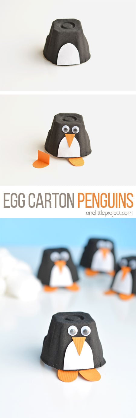 egg carton penguin craft