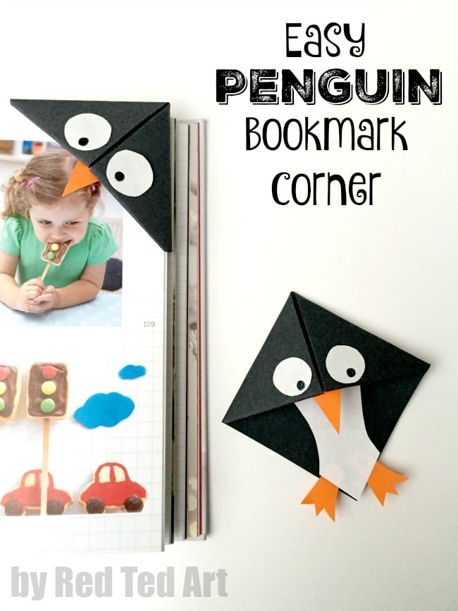 origami penguin bookmark