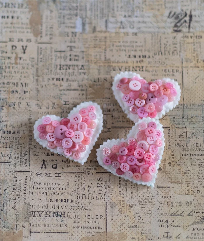 small button hearts