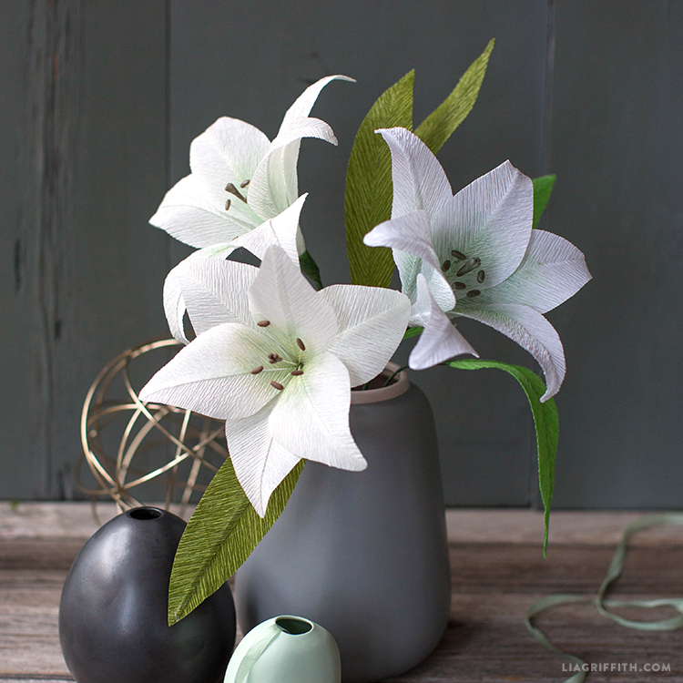 white paper lilies